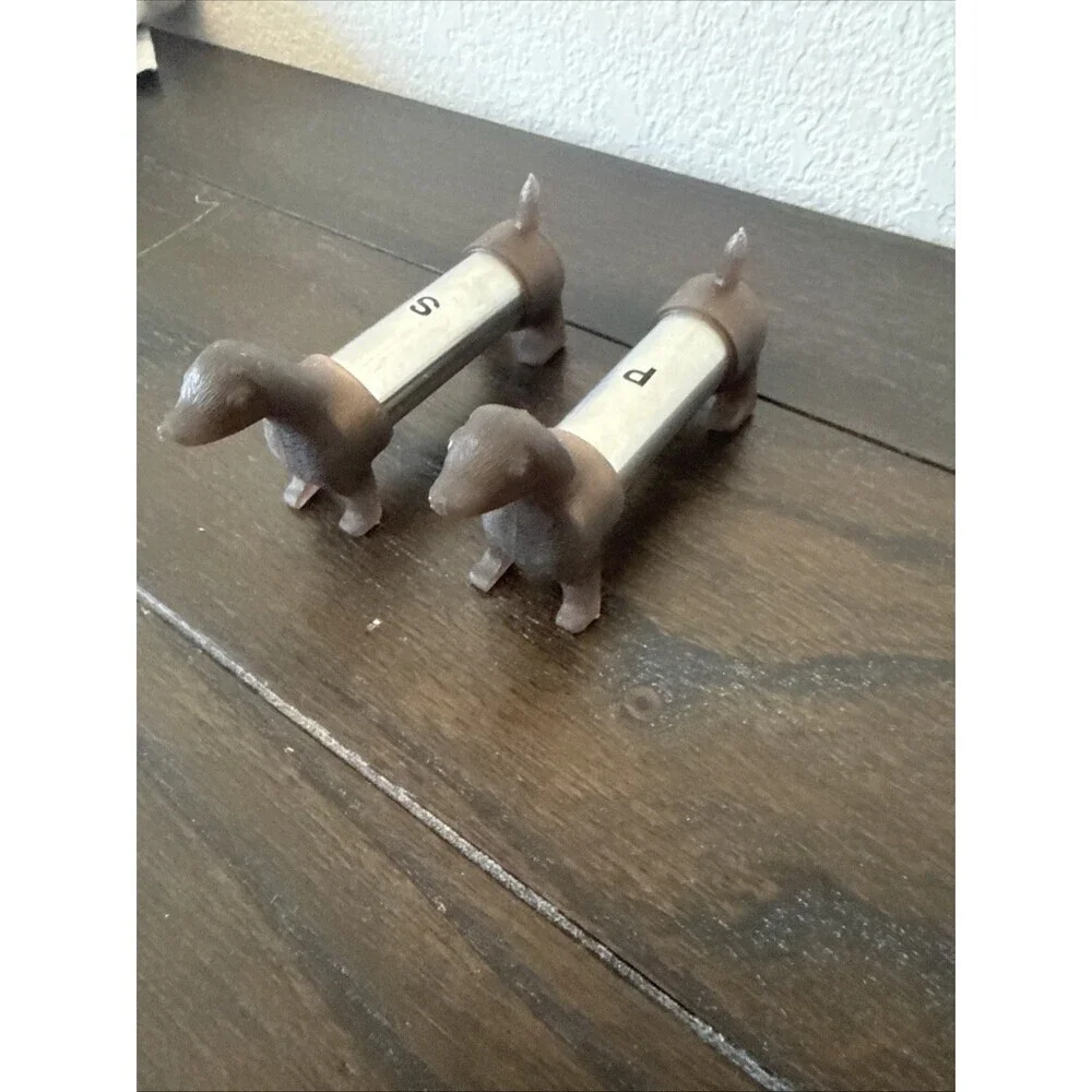 Stainless Steel Dachshund Salt And Pepper Shakers